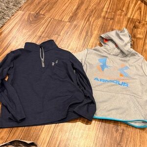 Under Armour Kids' Navy Quarter-Zip and Gray Hoodie Set